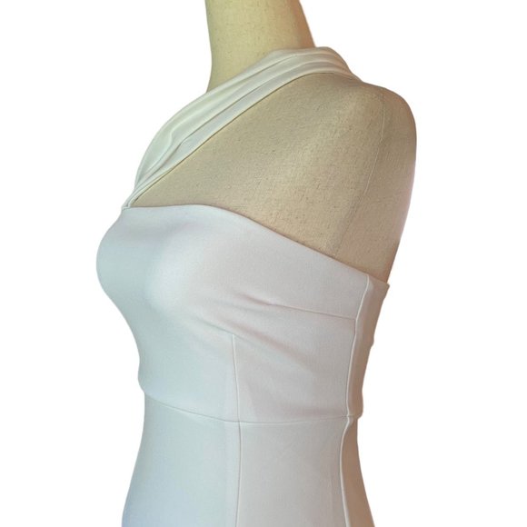 Olia Dress Women Small White One Shoulder Split Thigh Cocktail Bodycon Nightclub - Picture 3 of 16